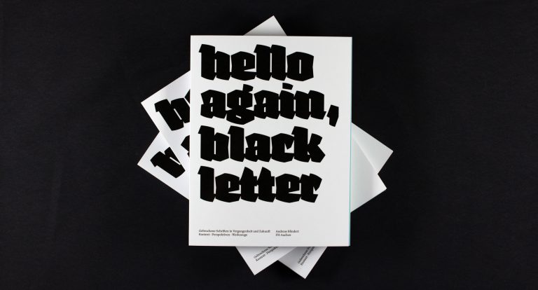 hello again, black letter Andreas Blindert